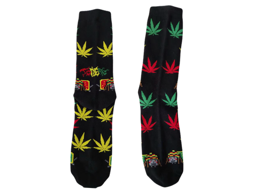 Rasta Cat Socks BUNDLE (random bracelet & sticker)