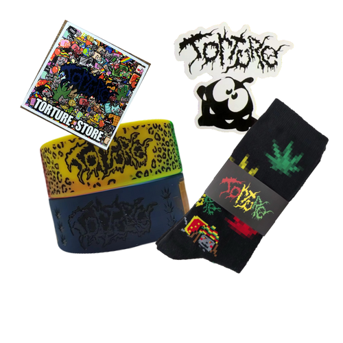 Rasta Cat Socks BUNDLE (random bracelet & sticker)